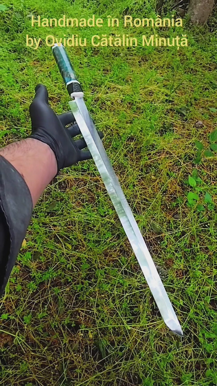 Cuțit Sakimaru – Lamă 50 cm, Oțel K110, Mâner Lemn Stabilizat